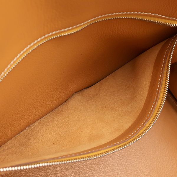 エルメス HERMES ハンドバッグ バーキン35 レザー ヴァッシュリエージュ ナチュラル シルバー金具 茶 □J【中古】
