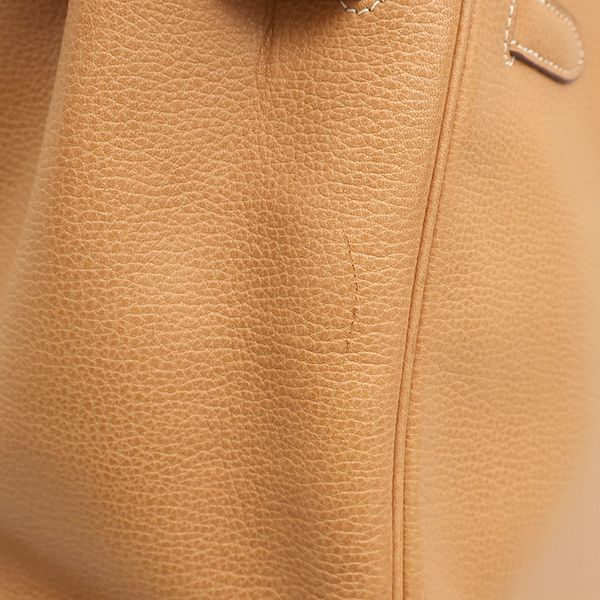 エルメス HERMES ハンドバッグ バーキン35 レザー ヴァッシュリエージュ ナチュラル シルバー金具 茶 □J【中古】