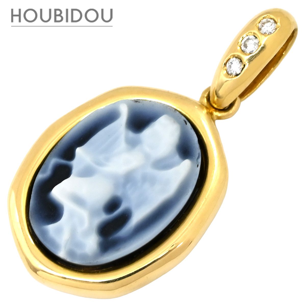ミキモト MIKIMOTO ペンダントトップ ペルリータ ストーンカメオ イエローゴールド 18K 750 ネックレストップ 【中古】