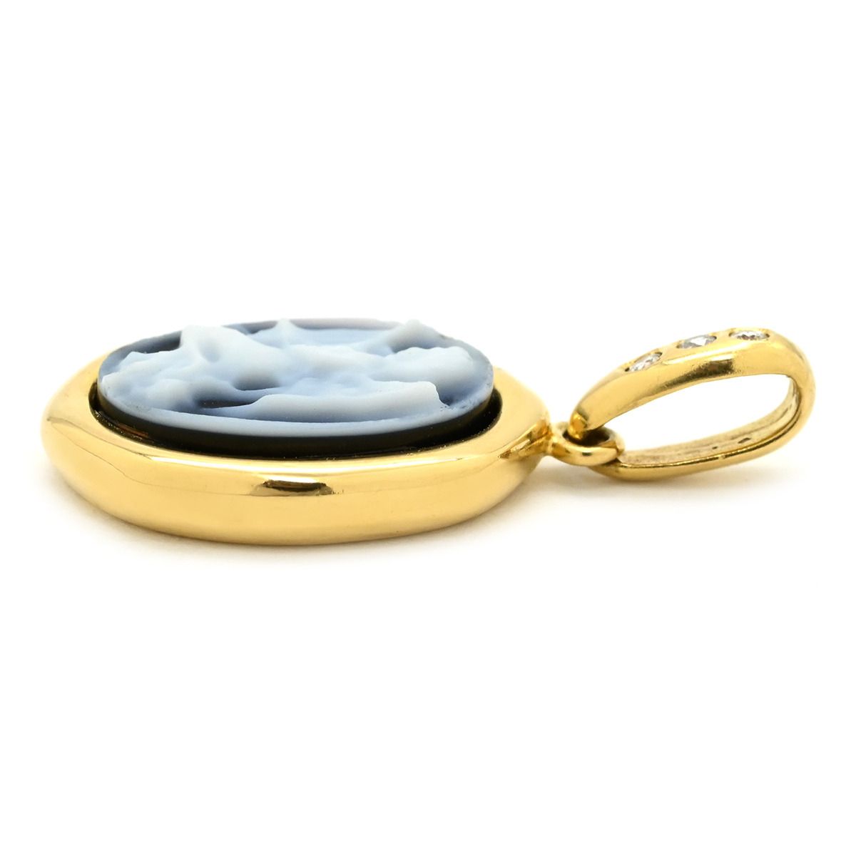 ミキモト MIKIMOTO ペンダントトップ ペルリータ ストーンカメオ イエローゴールド 18K 750 ネックレストップ 【中古】