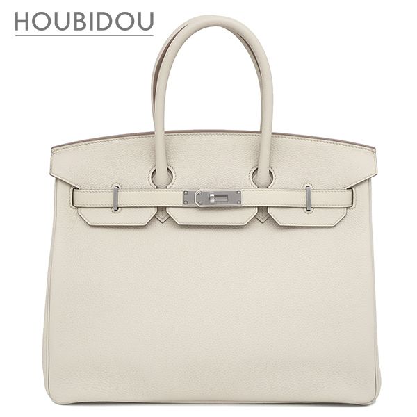 エルメス HERMES ハンドバッグ バーキン35 トゴ ベトン シルバー金具 オフホワイト B 【箱】【中古】