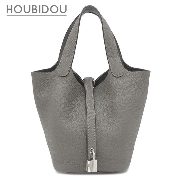 エルメス HERMES ハンドバッグ ピコタンロック 18 PM トリヨンクレマンス グリメイヤー シルバー金具 鍵欠品 U 【保存袋】【中古】