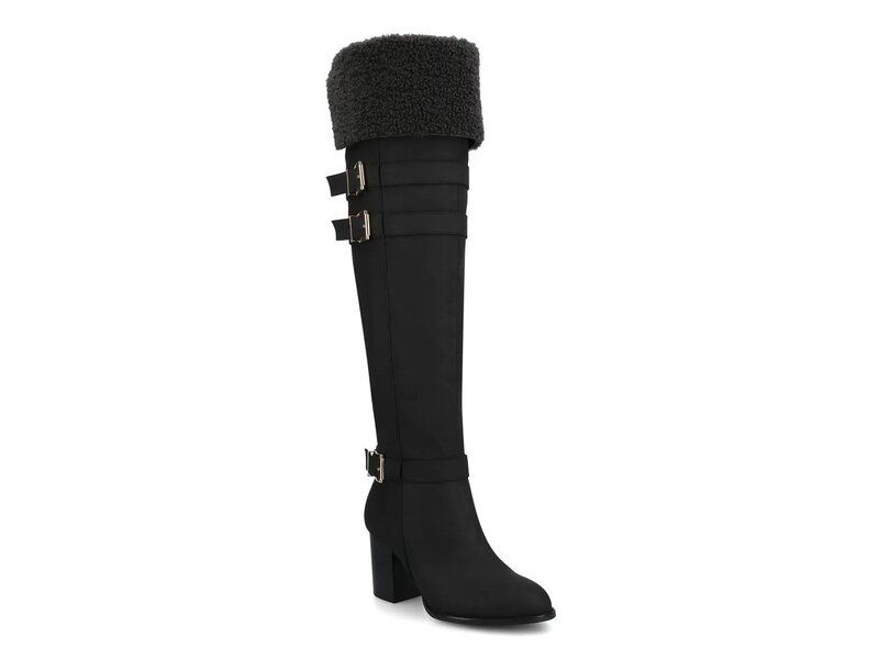 ジャーニー レディース シューズ ブーツ・レインブーツ Journee Alyza OvertheKnee Boot Black ブラック
