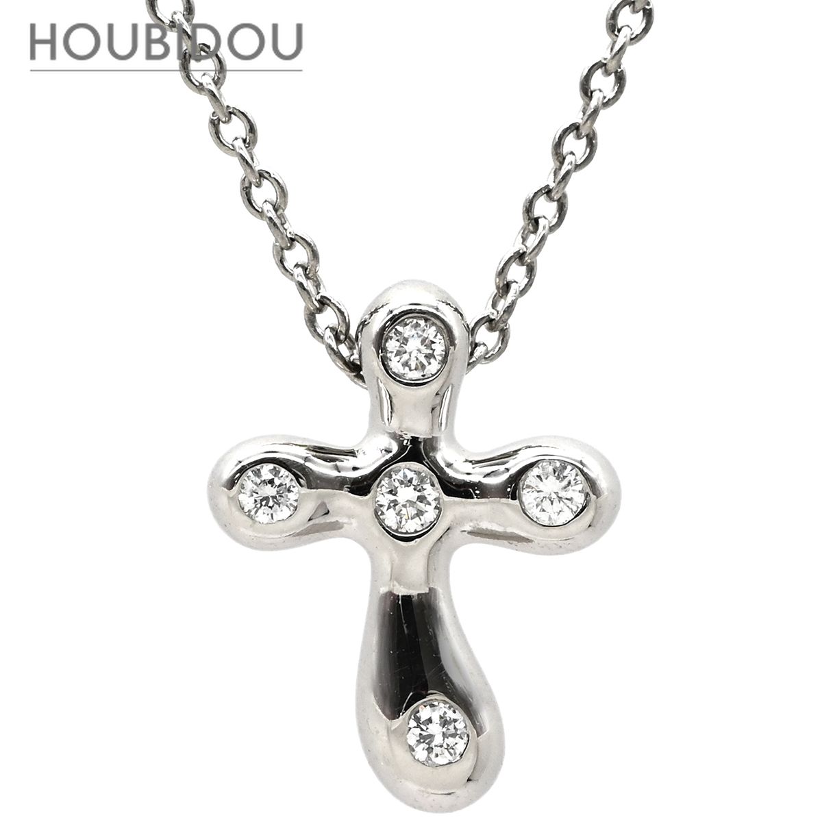 ティファニー Tiffany & Co ネックレス ドッツクロス ダイヤ プラチナシルバー エルサ ペレッティ Pt950 プラチナ 十字架 【中古】