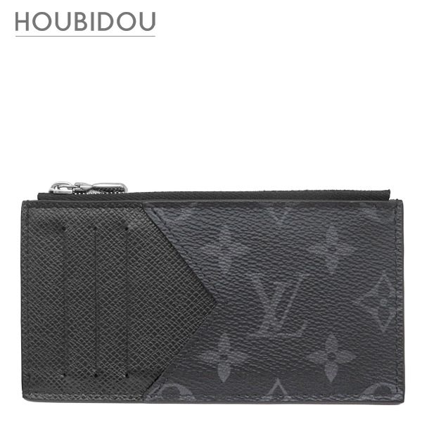 ルイヴィトン LOUIS VUITTON コインケース コインカード ホルダー タイガ モノグラムエクリプス ノワール シルバー金具 黒 タイガ モノグラム フラグメントケース M30271 RFID【中古】