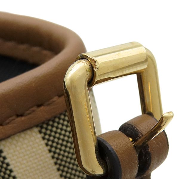 バーバリー BURBERRY トートバッグ ノバチェック キャンバス レザー ベージュ×ブラウン ゴールド金具 Horseferry Canterbury ショルダーバッグ 肩掛け 【中古】