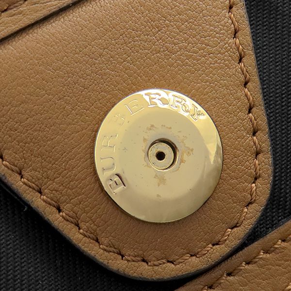 バーバリー BURBERRY トートバッグ ノバチェック キャンバス レザー ベージュ×ブラウン ゴールド金具 Horseferry Canterbury ショルダーバッグ 肩掛け 【中古】