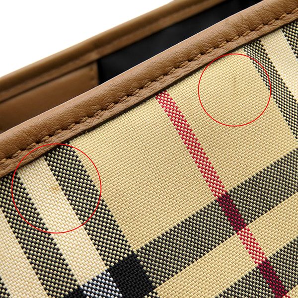 バーバリー BURBERRY トートバッグ ノバチェック キャンバス レザー ベージュ×ブラウン ゴールド金具 Horseferry Canterbury ショルダーバッグ 肩掛け 【中古】