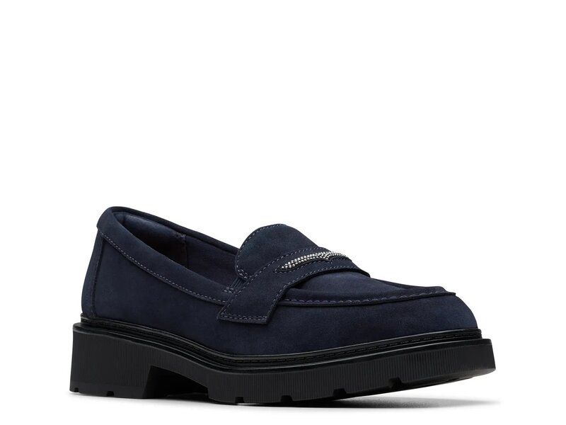 クラークス レディース シューズ スリッポン・ローファー Clarks Lauryl Step Loafer Navy Suede ネイビー