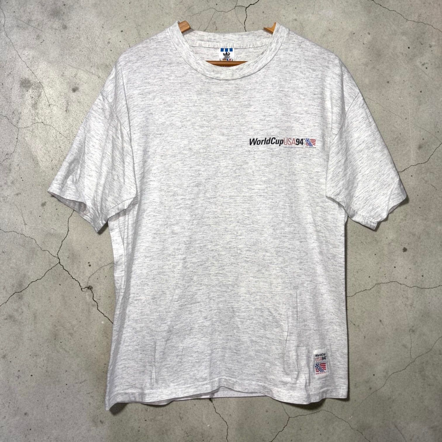 USA製 90s adidas USA 1994 Soccer World Cup S/S TEE M ASH アディダス ワールドカップ 半袖Tシャツ アッシュグレー W杯 サッカー 古着