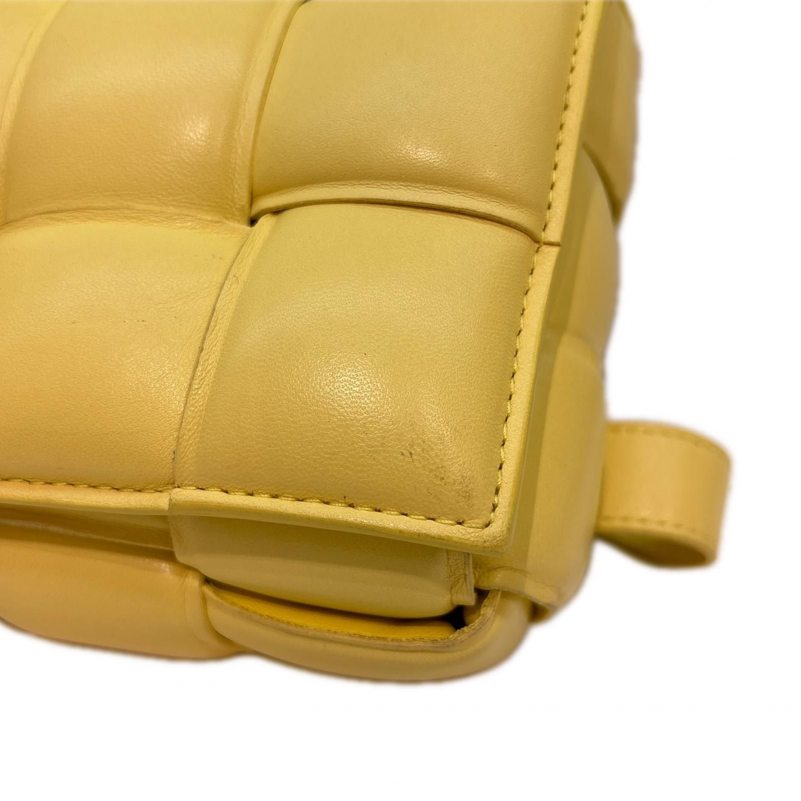 BOTTEGAVENETA ボッテガヴェネタ マキシイントレチャート カセット スモール メッセンジャーバッグ ショルダーバッグ カーフ イエロー レディース【中古】【473】 BOTTEGAVENETA ボッテガヴェネタ マキシイントレチャート カセット スモール メッセンジャーバッグ ショルダーバッグ カーフ イエロー レディース【中古】【473】