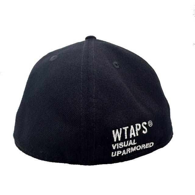 ダブルタップス WTAPS ×NEWERA ニューエラ 59FIFTY LOW PROFILE CAP POLY TWILL ロー プロファイル ロゴ刺繍 ベースボール キャップ 7 5/8 黒ブラック ブランド古着ベクトル 中古▲260612