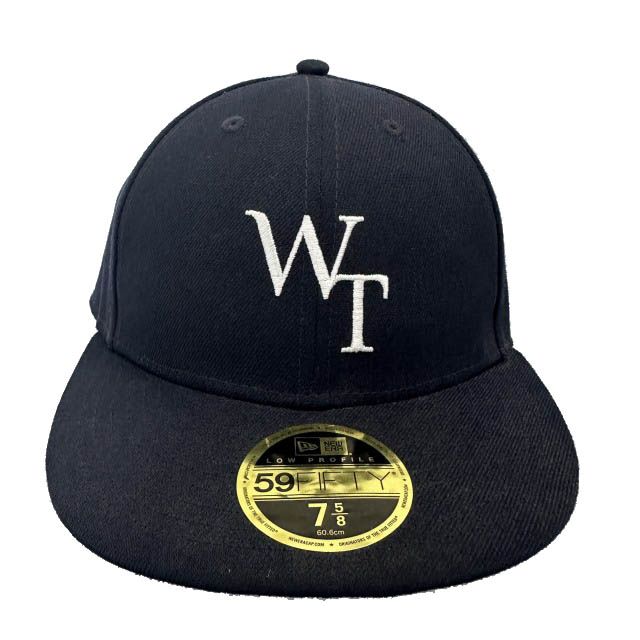 ダブルタップス WTAPS ×NEWERA ニューエラ 59FIFTY LOW PROFILE CAP POLY TWILL ロー プロファイル ロゴ刺繍 ベースボール キャップ 7 5/8 黒ブラック ブランド古着ベクトル 中古▲260612