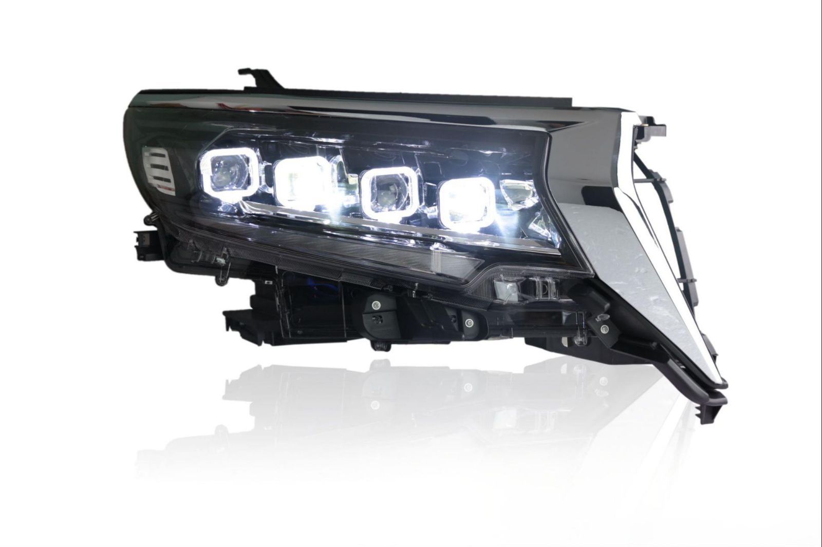 送料無料 トヨタ TOYOTA ランドクルーザープラド LAND CRUISER PRADO 2018年式対応 フルLEDヘッドライトユニット 左右一対 PC製 LEDデイライト ウインカー レンズ仕様 交換用 視認性向上 外装ドレスアップ 車種別設計 前照灯