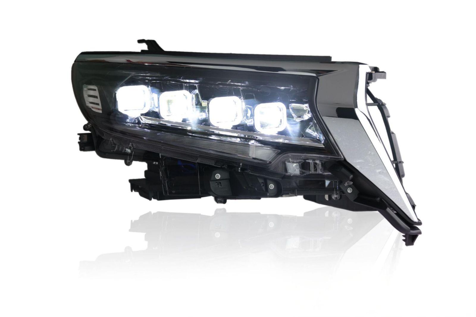 送料無料 トヨタ TOYOTA ランドクルーザープラド LAND CRUISER PRADO 2018年式対応 フルLEDヘッドライトユニット 左右一対 PC製 LEDデイライト ウインカー レンズ仕様 交換用 視認性向上 外装ドレスアップ 車種別設計 前照灯
