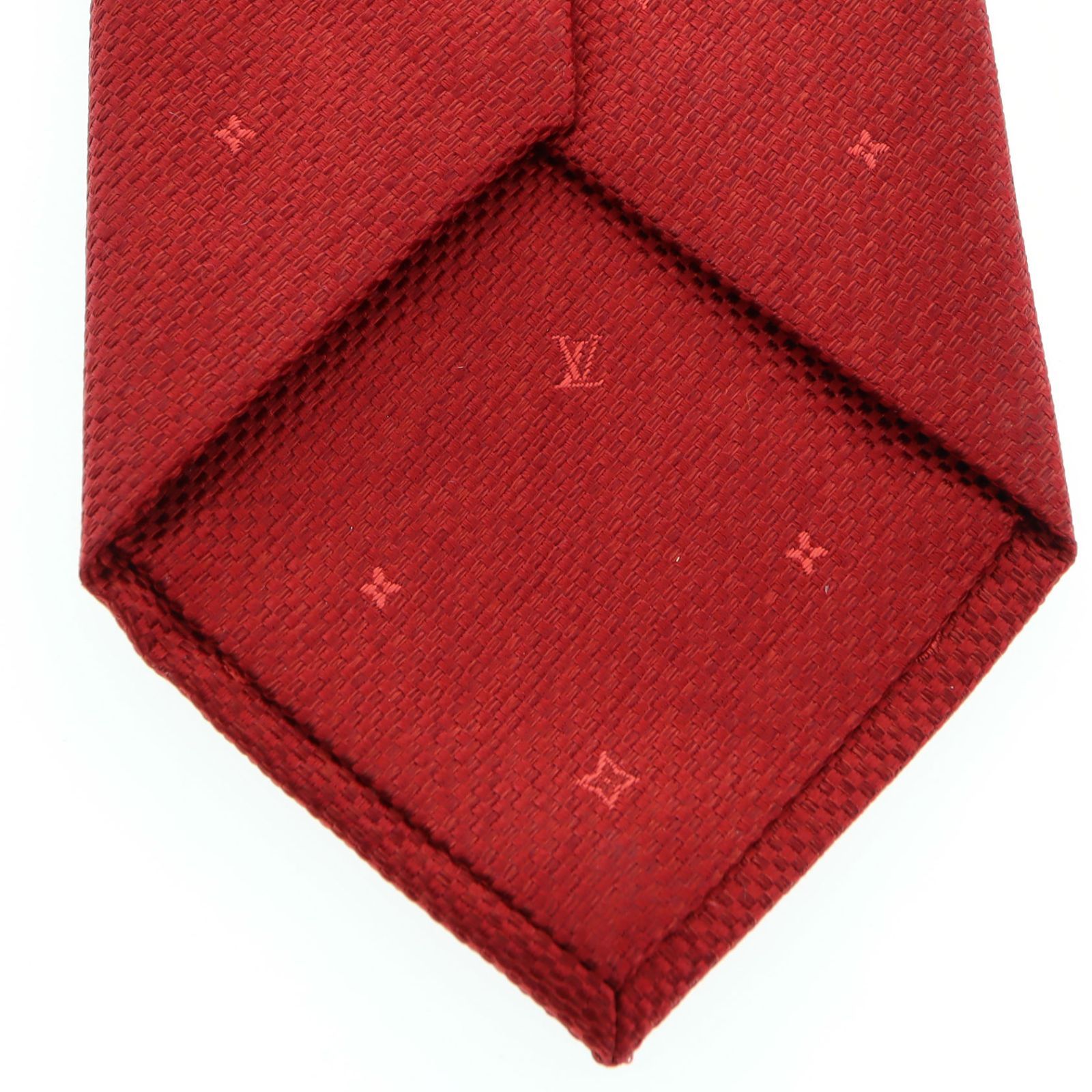 【中古】LOUIS VUITTON ルイ・ヴィトン M78580 ネクタイ グラヴァット・モノグラム レイン シルク100パーセント ファッション小物 レディース メンズ レッド ブランド