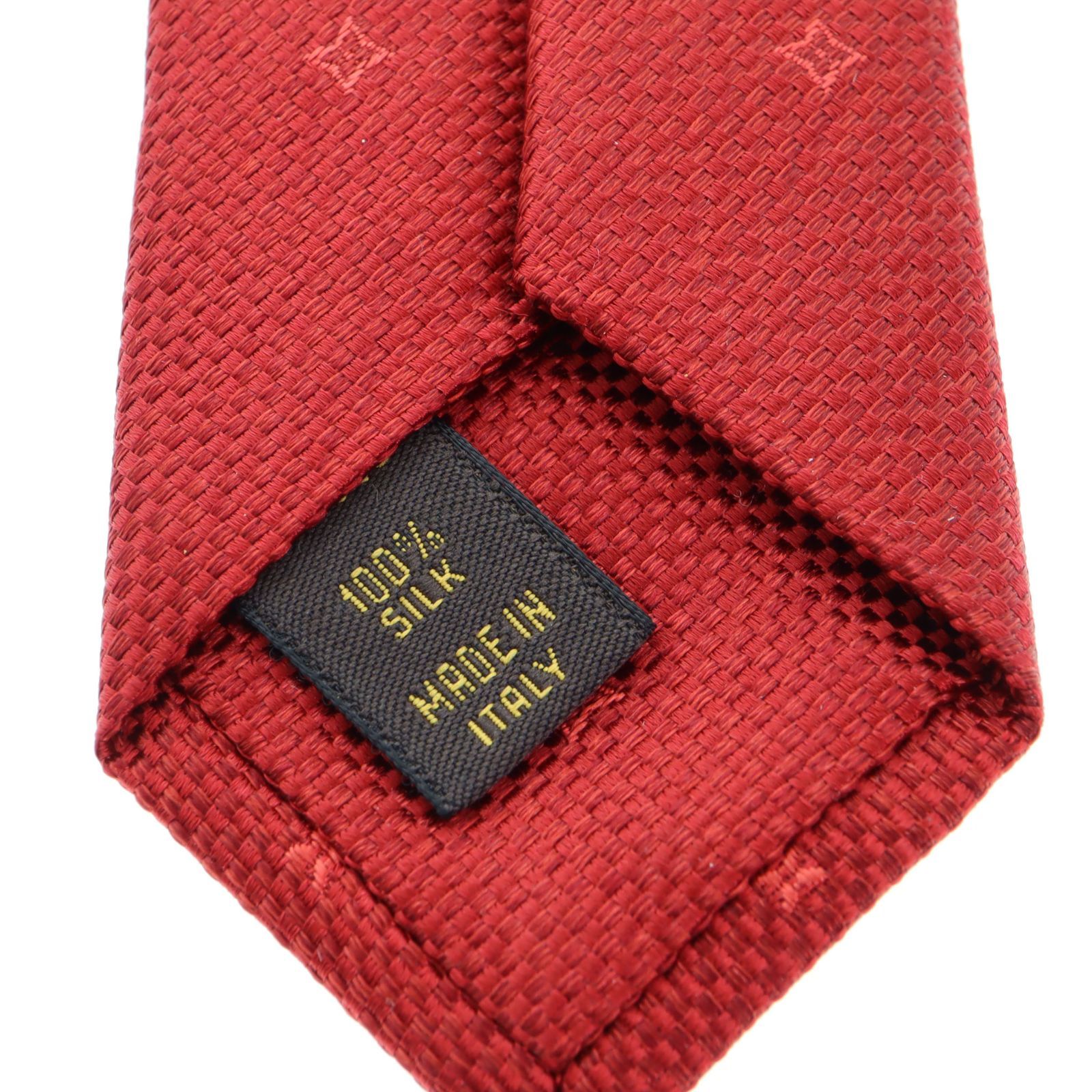 【中古】LOUIS VUITTON ルイ・ヴィトン M78580 ネクタイ グラヴァット・モノグラム レイン シルク100パーセント ファッション小物 レディース メンズ レッド ブランド