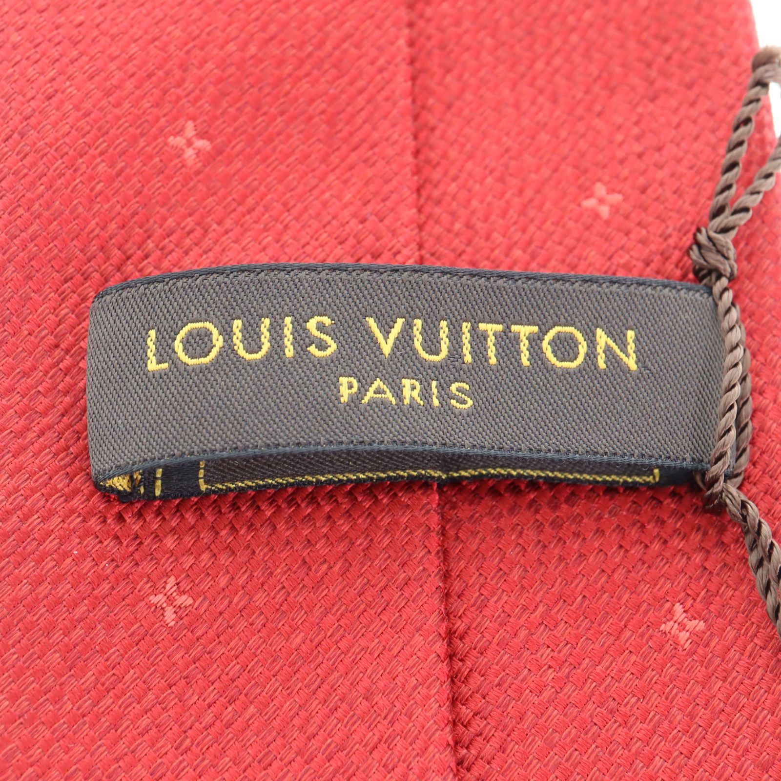 【中古】LOUIS VUITTON ルイ・ヴィトン M78580 ネクタイ グラヴァット・モノグラム レイン シルク100パーセント ファッション小物 レディース メンズ レッド ブランド