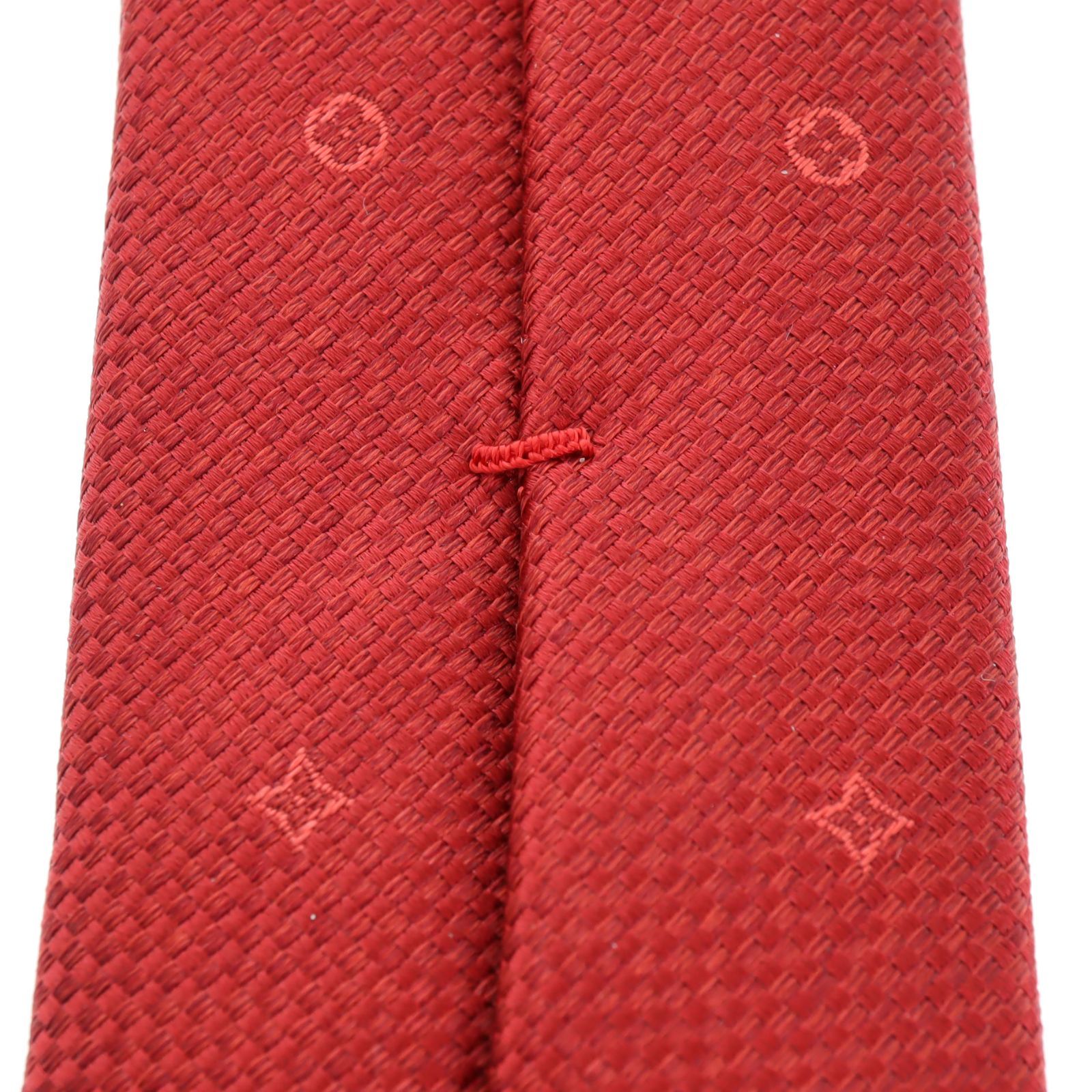【中古】LOUIS VUITTON ルイ・ヴィトン M78580 ネクタイ グラヴァット・モノグラム レイン シルク100パーセント ファッション小物 レディース メンズ レッド ブランド