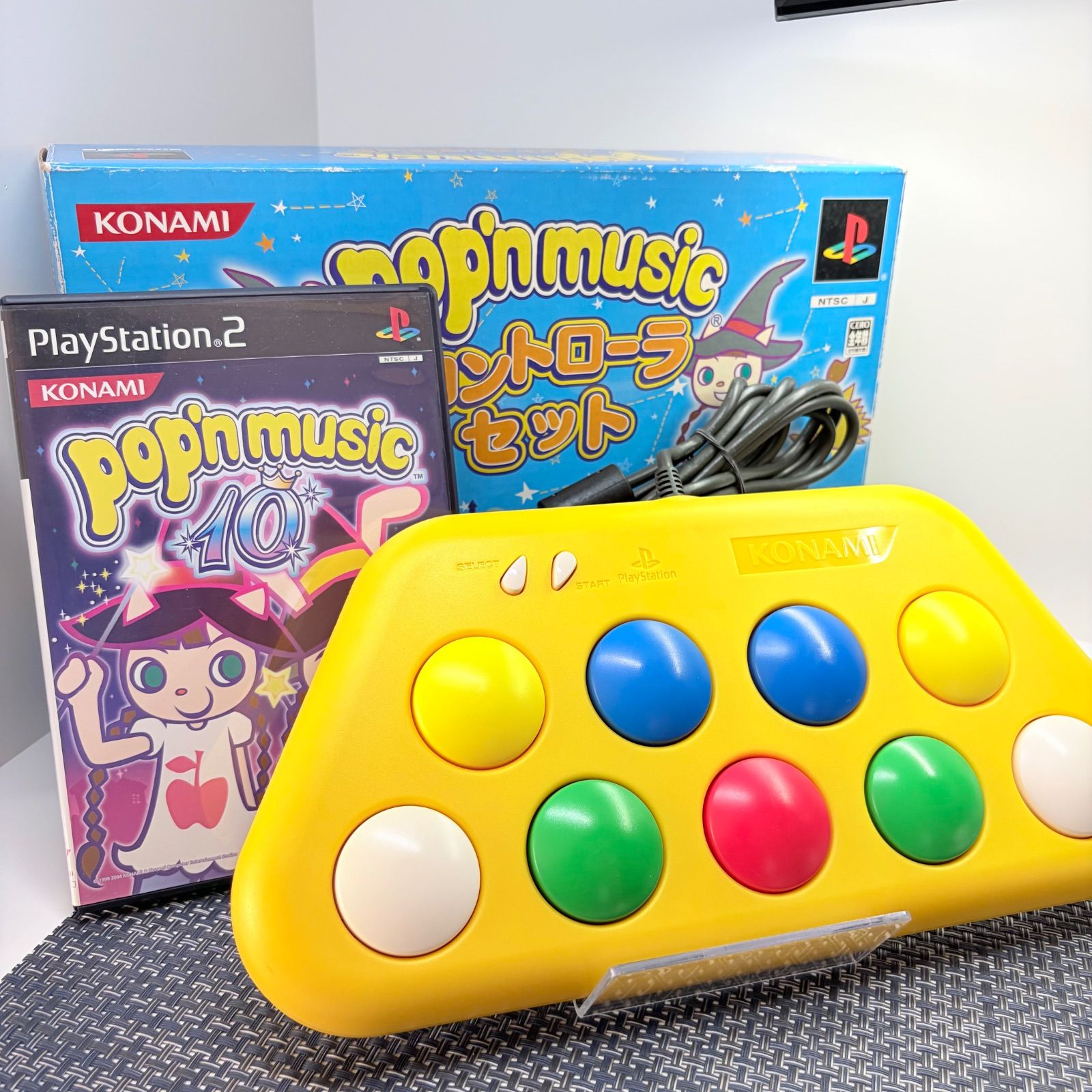 【フルメンテナンス】PS2 ポップンコントローラー プレイステーション2 イエロー 黄色 ポップンミュージック10 a