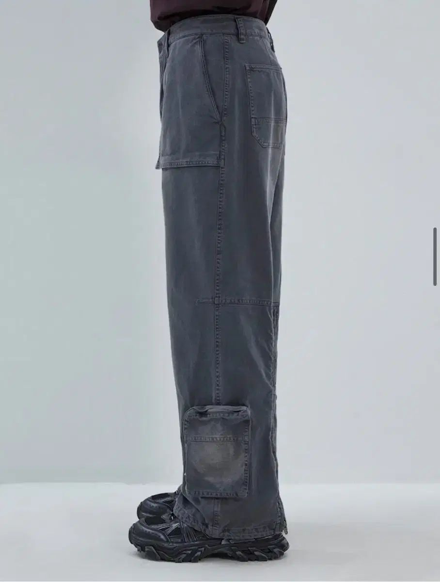 Juun.J 25ss コットン ダイング マック パンツ - ブラック