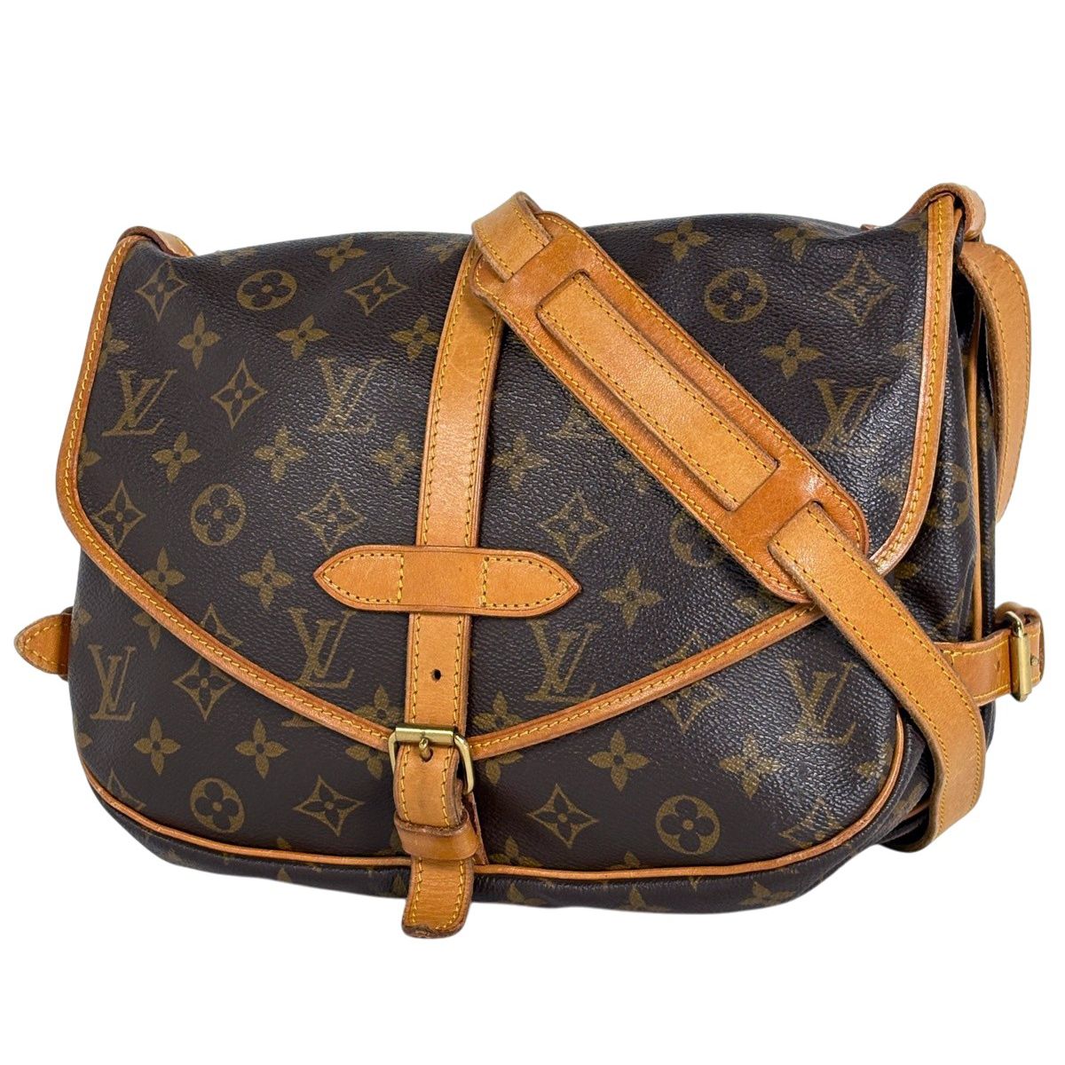【在庫一掃】 ルイ・ヴィトン Louis Vuitton ソミュール30 斜め掛け ショルダーバッグ モノグラム ブラウン M42256 レディース 【中古】