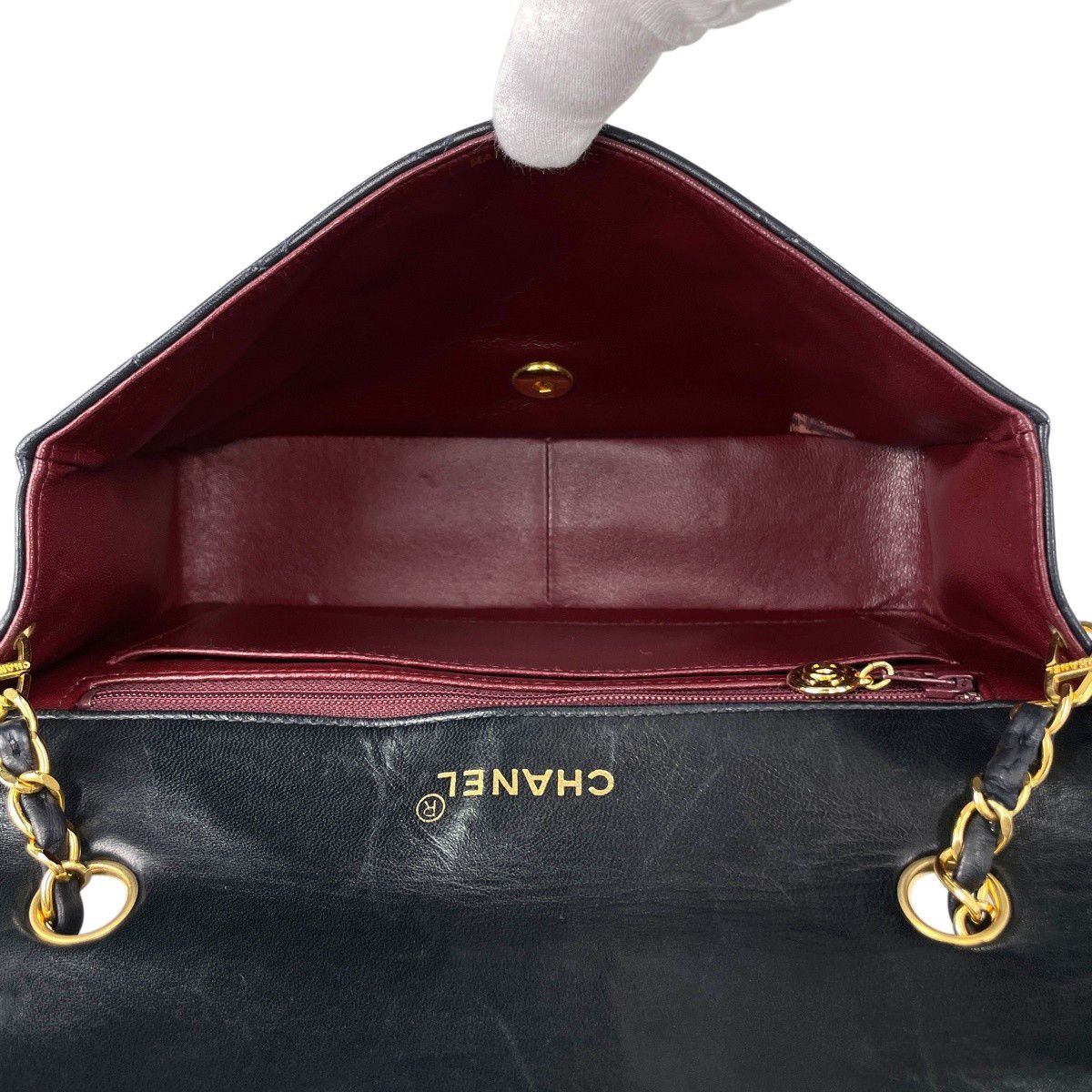 シャネル CHANEL ダイアナ マトラッセ シングルフラップ チェーン ショルダーバッグ ココマーク ショルダーバッグ レザー ブラック A01164 レディース 【中古】