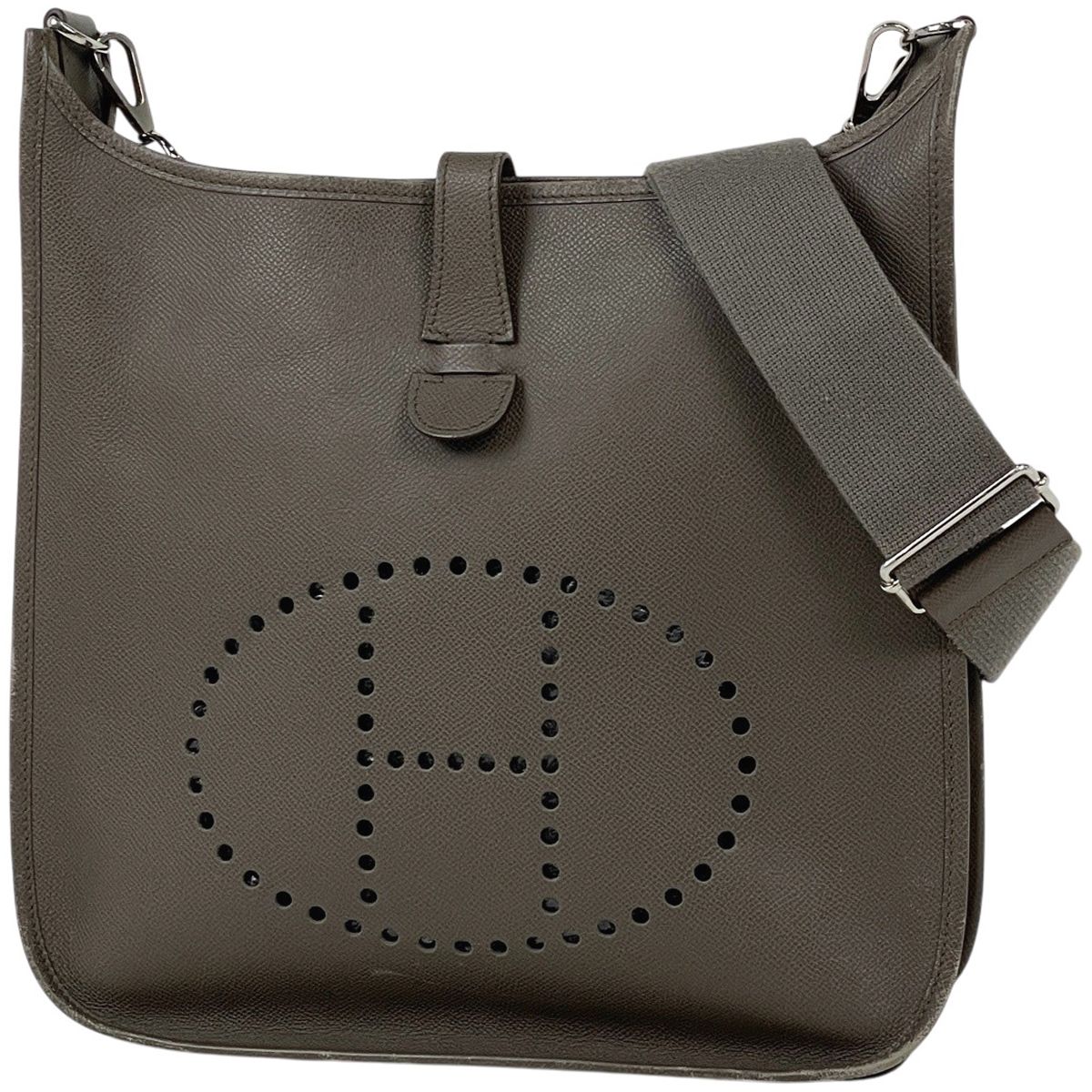 エルメス HERMES エヴリン2 PM パンチング Hロゴ ショルダーバッグ ヴォーエプソン ブラウン O レディース 【中古】