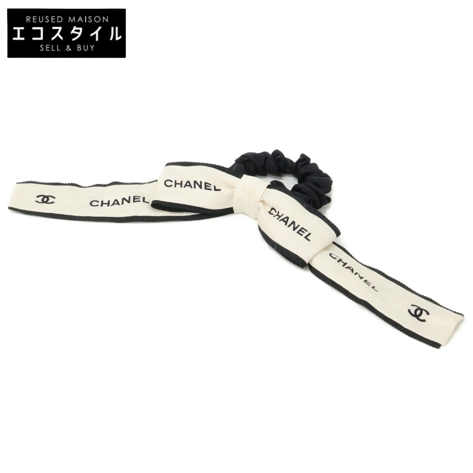 CHANEL　シャネル　22A ロゴリボン シルク シュシュ