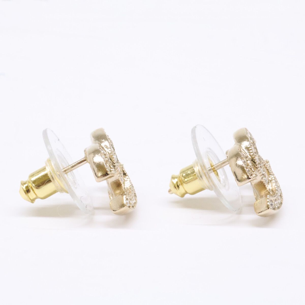 CHANEL　シャネル　【美品】F24V ココマーク ラインストーン スタッド