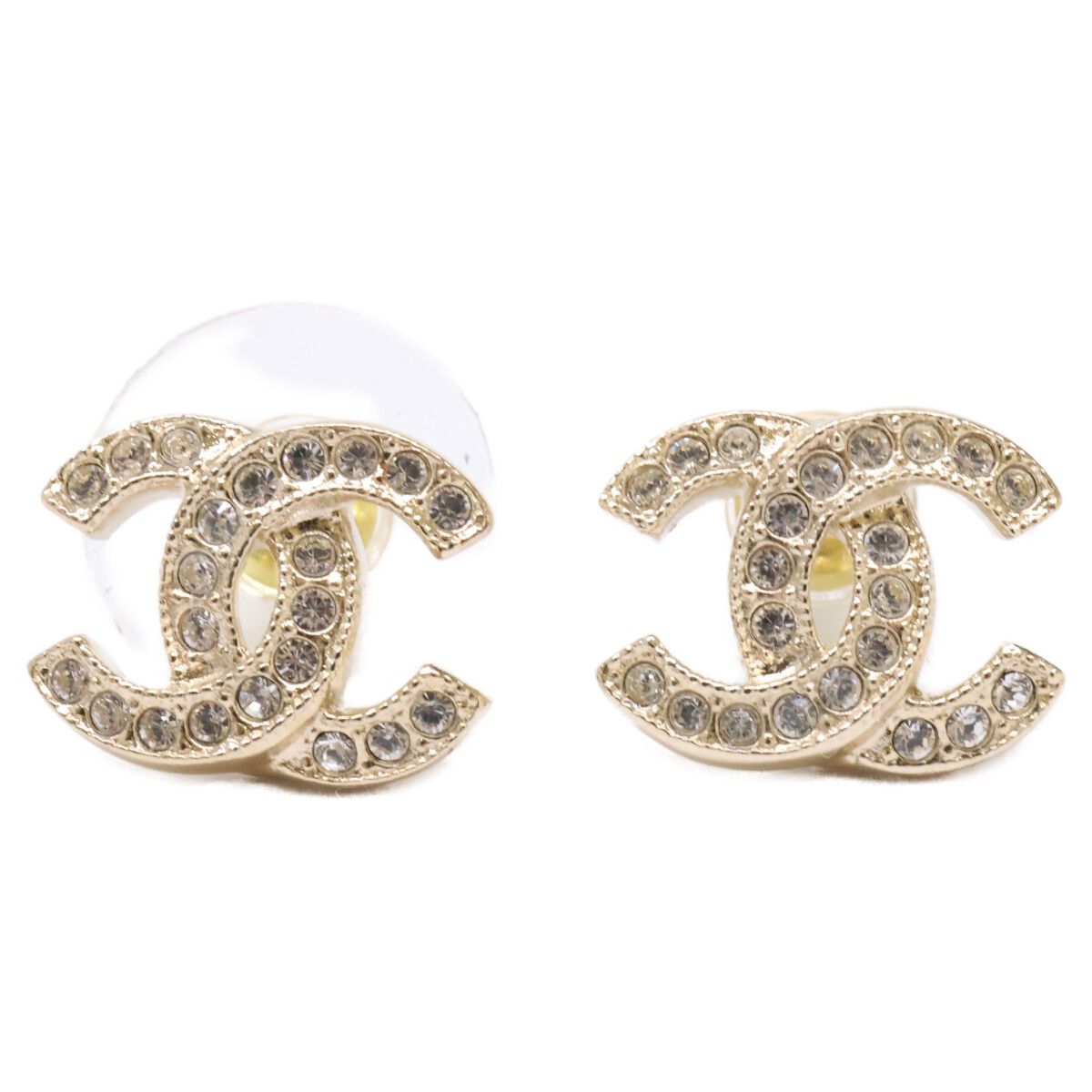 CHANEL　シャネル　【美品】F24V ココマーク ラインストーン スタッド
