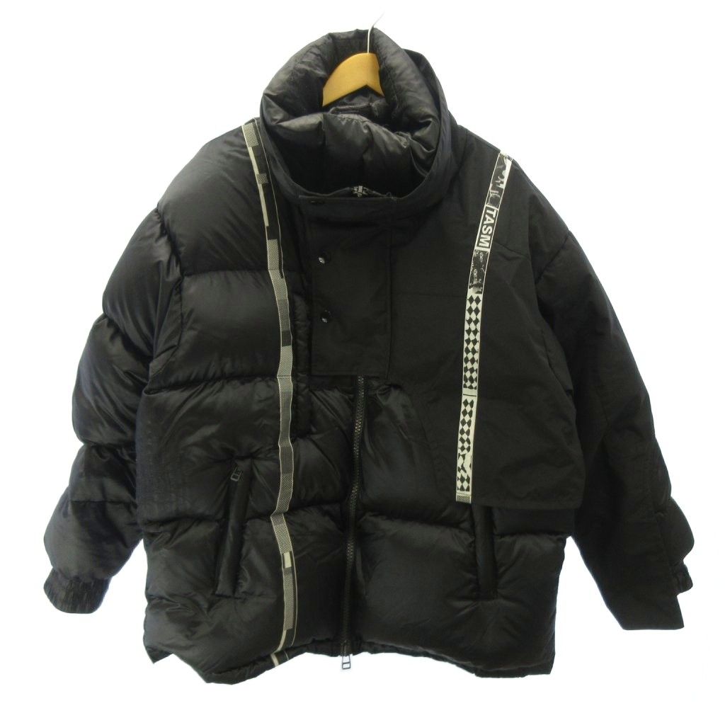ファセッタズム FACETASM 17AW テープデザインダウンジャケット ジップアップ 変形デザイン 5 黒 ブラック CHG-JK-U04 0612