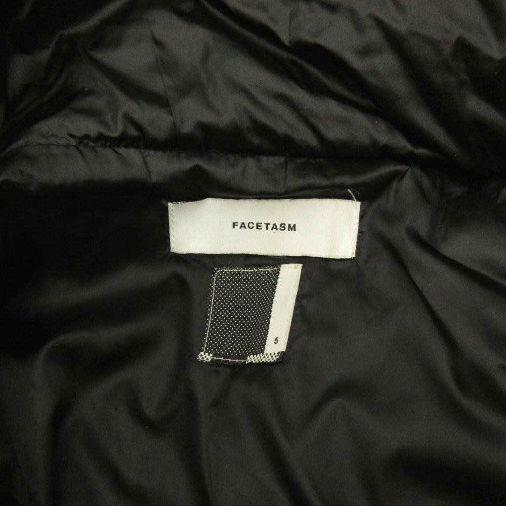 ファセッタズム FACETASM 17AW テープデザインダウンジャケット ジップアップ 変形デザイン 5 黒 ブラック CHG-JK-U04 0612
