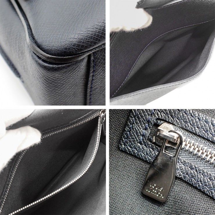 美品 LOUIS VUITTON ルイ・ヴィトン ロマンMM ショルダーバッグ メッセンジャーバッグ M32624 タイガ ネイビー ボレアル メンズ
