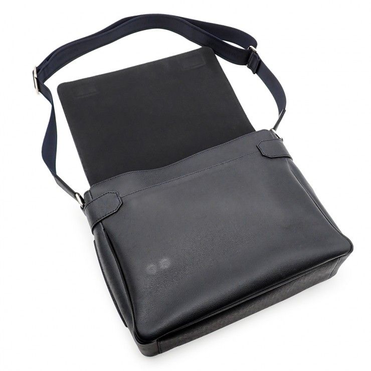 美品 LOUIS VUITTON ルイ・ヴィトン ロマンMM ショルダーバッグ メッセンジャーバッグ M32624 タイガ ネイビー ボレアル メンズ