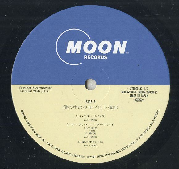 LP1枚 / 山下達郎 / 僕の中の少年 (1988年・MOON-28058・ファンク