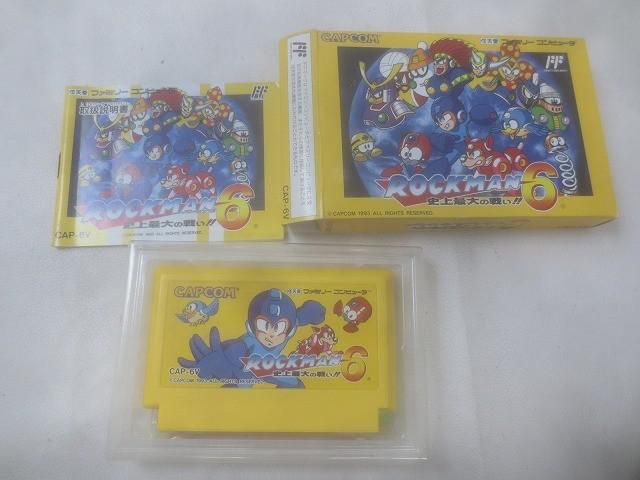 ゲーム ファミコン ソフト ロックマン6 史上最大の戦い 箱 ハガキ 説明