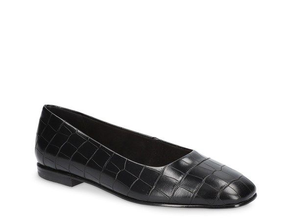 ベラヴィータ レディース シューズ パンプス Bella Vita Kimiko Ballet Flat Black Synthetic Croc Print ブラック
