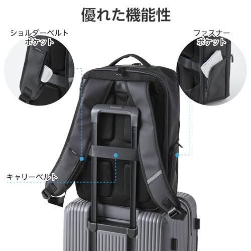 エレコム バックパック リュックサック スクエア ?15.6インチ 撥水加工 大容量 19L ブラック BM-XBPSQ01BKJu エレコム バックパック リュックサック スクエア ?15.6インチ 撥水加工 大容量 19L ブラック BM-XBPSQ01BKJu