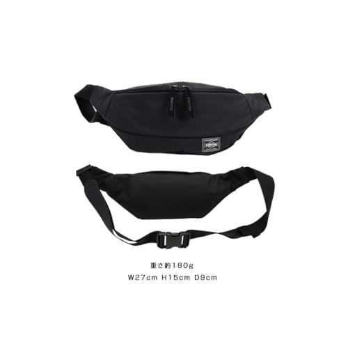 正規販売店 ポーター ムース ウエストバッグ(L) 吉田カバン ボディバッグ PORTER MOUSSE ポーターバッグ (ブラック/BLK)Ju