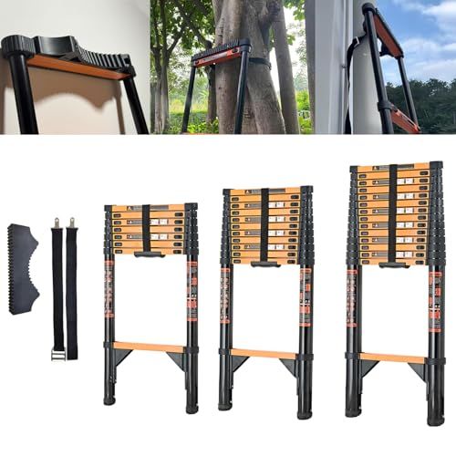 Hooha 伸縮はしご 6.3m/5.1m/3.9m 多機能はし 軽量 滑り止めゴム製緩衝パッド 付き 持ち運びやすい& 安全クロスバー&安全ロック&日本語説明書 折り畳み 伸縮自在 自動ロック スライド式 伸縮梯子 適合 高所作業 そうじ 室内室外両用 Ju