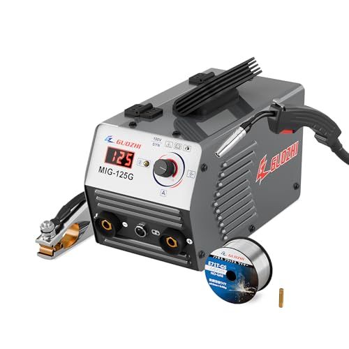 GZ GUOZHI 半自動溶接機 100v 溶接機 ノンガスワイヤー溶接 インバーター直流 定格使用率60% コンパクト 軽量 家庭用 電気溶接機 MIG-125GJu