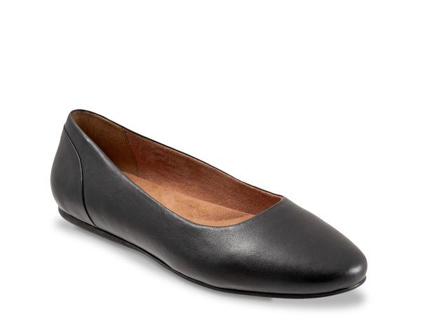 ソフトウォーク レディース シューズ パンプス Softwalk Shiraz Ballet Flat Black Leather ブラック
