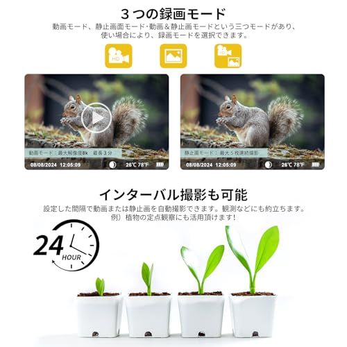 KJK 最新型【WIFI対応】トレイルカメラ 赤外線カメラ 防犯カメラ 静止画6400万画素 動画8k 野生動物監視 防犯 乾電池式 0.05秒超高速トリガー 夜間低輝度光らく赤外線LED 人感センサー 内蔵録音マイク IP67級防水防塵 屋外 屋内 監視Ju KJK 最新型【WIFI対応】トレイルカメラ 赤外線カメラ 防犯カメラ 静止画6400万画素 動画8k 野生動物監視 防犯 乾電池式 0.05秒超高速トリガー 夜間低輝度光らく赤外線LED 人感センサー 内蔵録音マイク IP67級防水防塵 屋外 屋内 監視Ju