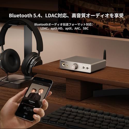 AIYIMA DAC-A7 Bluetooth 5.4 デコードヘッドホンアンプ 3.5mm+6.35mmデュアルヘッドホン出力 ES9038Q2M(Hi-Fi級デコードチップ)+ QCC3084(高スペックBluetoothチップ)対応 LDAC, apJu AIYIMA DAC-A7 Bluetooth 5.4 デコードヘッドホンアンプ 3.5mm+6.35mmデュアルヘッドホン出力 ES9038Q2M(Hi-Fi級デコードチップ)+ QCC3084(高スペックBluetoothチップ)対応 LDAC, apJu