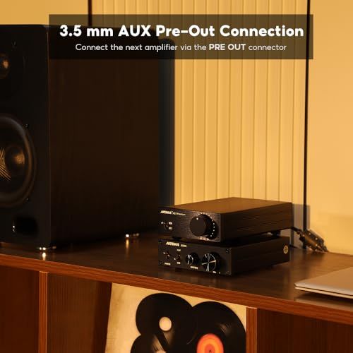 AIYIMA A07 Premium TPA3255 パワーアンプ 300Wx2 D級ステレオデジタルオーディオアンプ 2.0chアンプ パッシブスピーカー用ホームオーディオ（A07＋DC32V電源アダプター）Ju