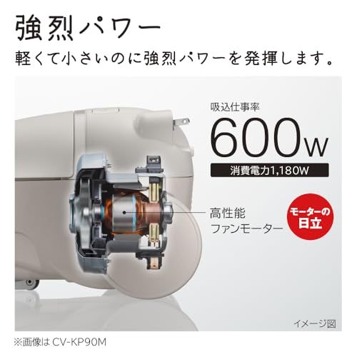 日立 掃除機 かるパック 紙パック式クリーナー CV-KV70M W ホワイト 日本製 小型 軽量 強烈パワー600WJu