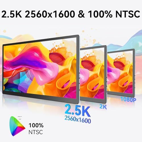 モバイルモニター 10.5インチ タッチパネル 有機el モニター OLED 2560X1600 QHD 16:10 比率 sRGB 100% ポータブル ディスプレイ小型 54000:1コントラスト保護ケース超薄型 アルミ合金製筐体 USB-C HDMIJu