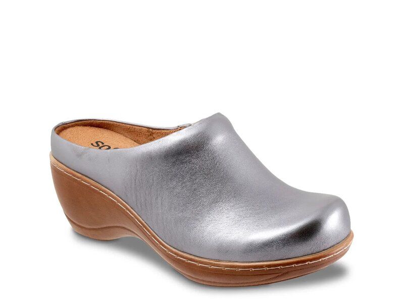 ソフトウォーク レディース シューズ サンダル Softwalk Madison Clog Pewter Metallic ピューター