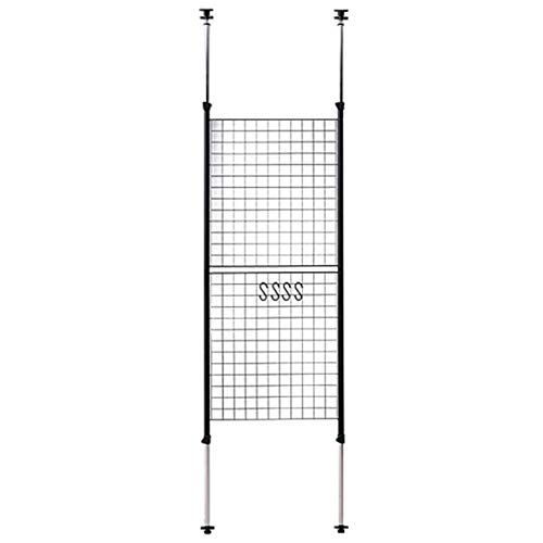 山善(YAMAZEN) 突っ張り パーテーション (ワイヤータイプ) 幅60×奥行5×高さ166.5-295.5cm (フック4個付き) 壁掛け 収納 壁面収納 天井 間仕切り 組立品 ブラック SP-60(MBK)ma 山善(YAMAZEN) 突っ張り パーテーション (ワイヤータイプ) 幅60×奥行5×高さ166.5-295.5cm (フック4個付き) 壁掛け 収納 壁面収納 天井 間仕切り 組立品 ブラック SP-60(MBK)ma